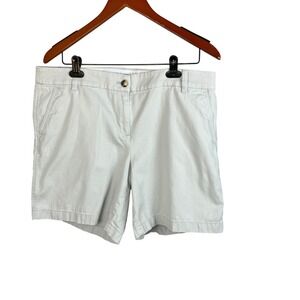 J Crew Chino Shorts Women 14 Beige 100% Cotton Mid Rise 7 Inch Inseam‎ B0201